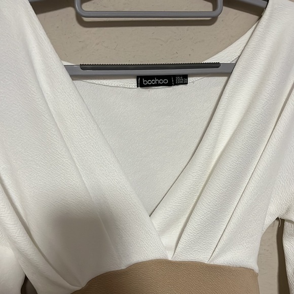 Boohoo White and Tan Midi Pencil Dress - Picture 4 of 6